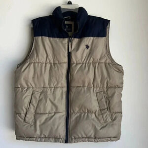 U.S. Polo Assn. Puffer Vest Men’s Size Medium Pockets Full Zip